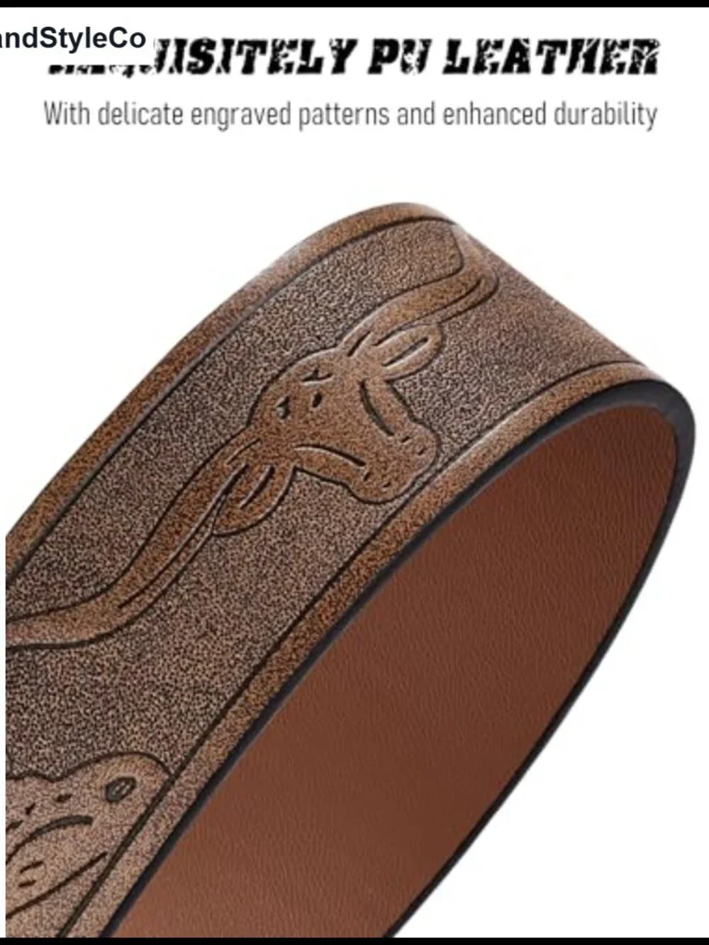 Cowboy Belt Set with Removable Mustang & Turquoise Buckles PU Leather